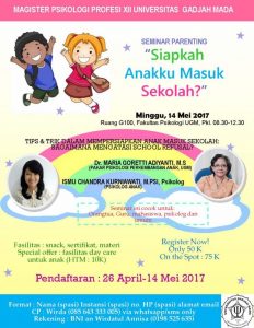 Read more about the article Info Seminar Parenting “Siapkah Anakku Masuk Sekolah?”