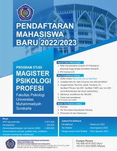 Read more about the article PENERIMAAN MAHASISWA BARU MAGISTER PSIKOLOGI PROFESI UMS 2022/2023